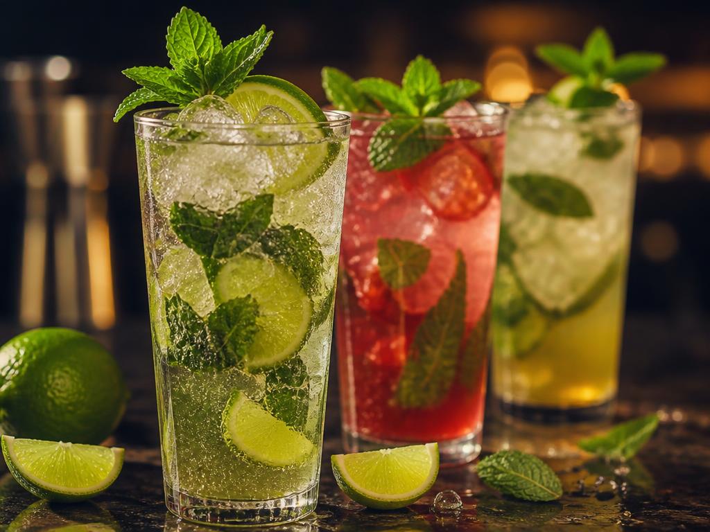Virgin Mojito — Lime, mint and soda over crushed ice.