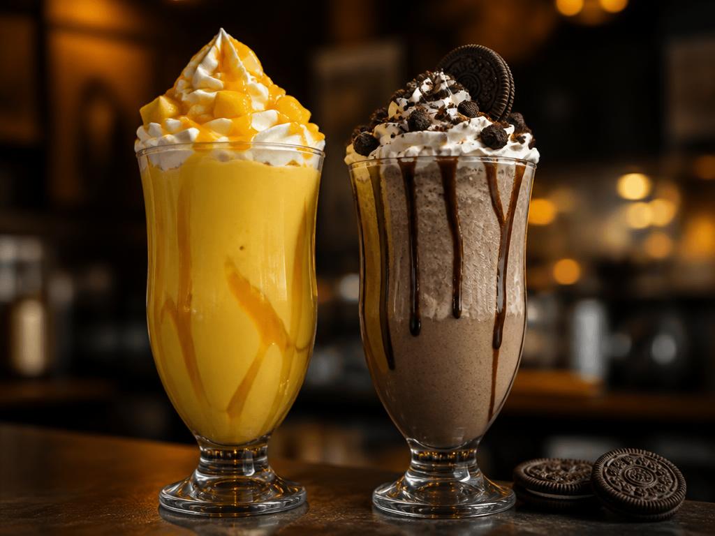 Mango Shake — Alphonso-style mango blended thick with chilled milk.